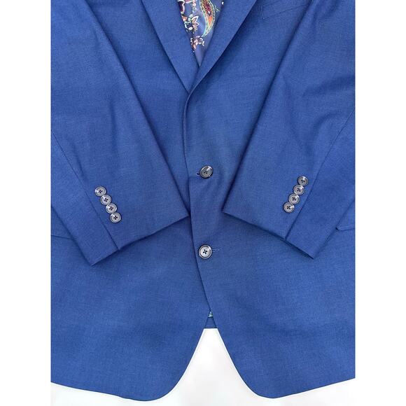 Johnny Bigg Royal Diego Textured Stretch Suit Jacket Blue Size 58 - Picture 5 of 11